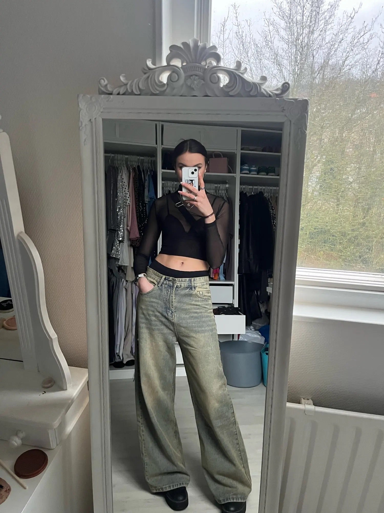 KG Desert Wash Wide Jeans - KAEDE GARDENS