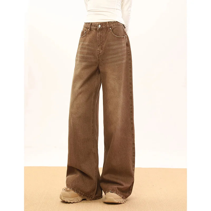KG Studio Vintage Brown Wide Denim Pants