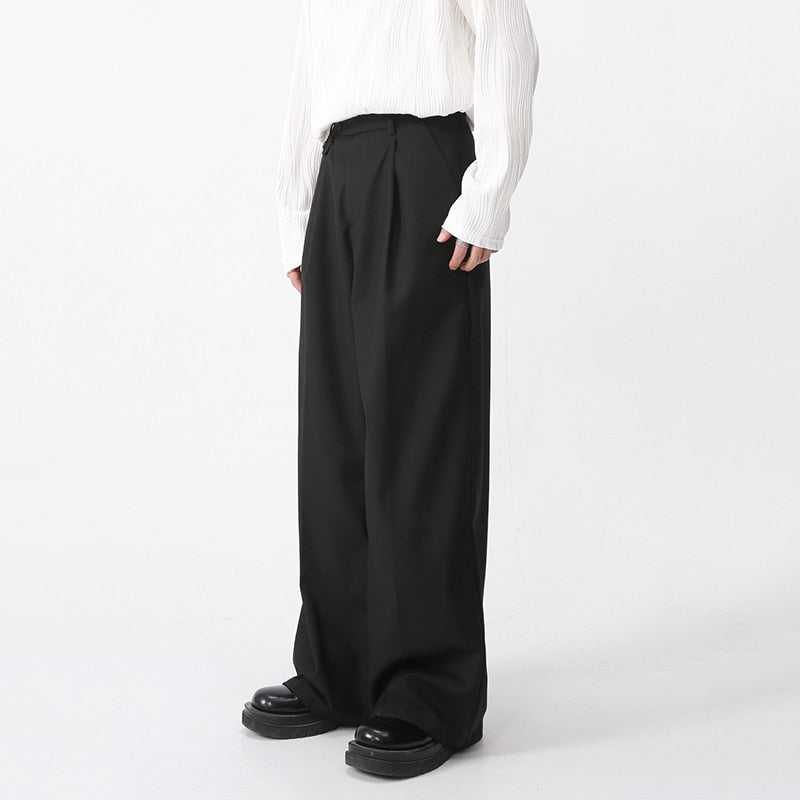 IEFB Men's Wear Spring New Casual Pants Loose Straight Korean Fashion Simple 2023 Solid Color Solid Color Male Trousers 9A6959 - KAEDE GARDENS