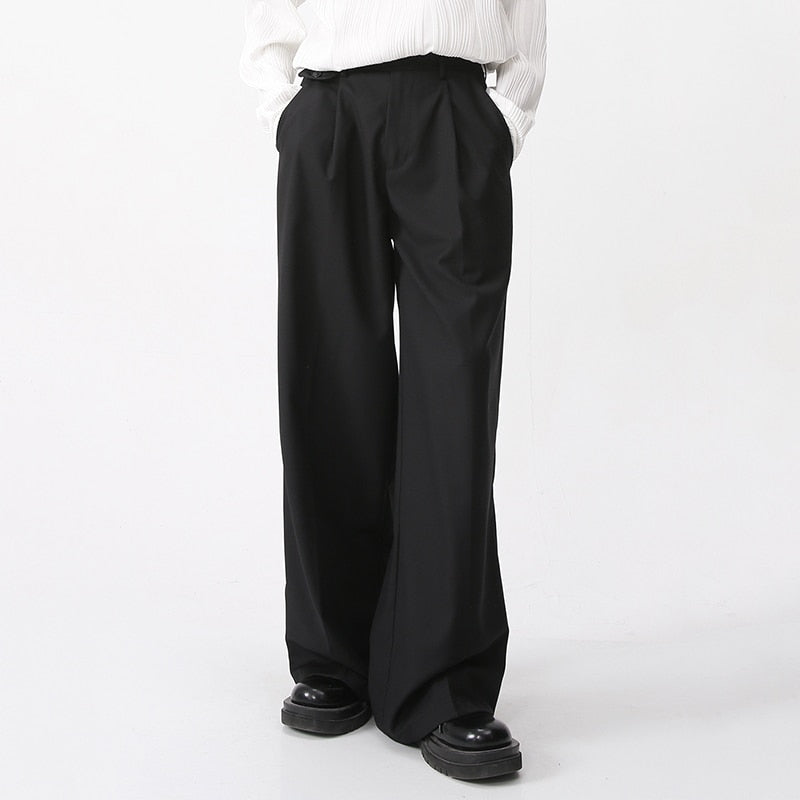 IEFB Men's Wear Spring New Casual Pants Loose Straight Korean Fashion Simple 2023 Solid Color Solid Color Male Trousers 9A6959 - KAEDE GARDENS