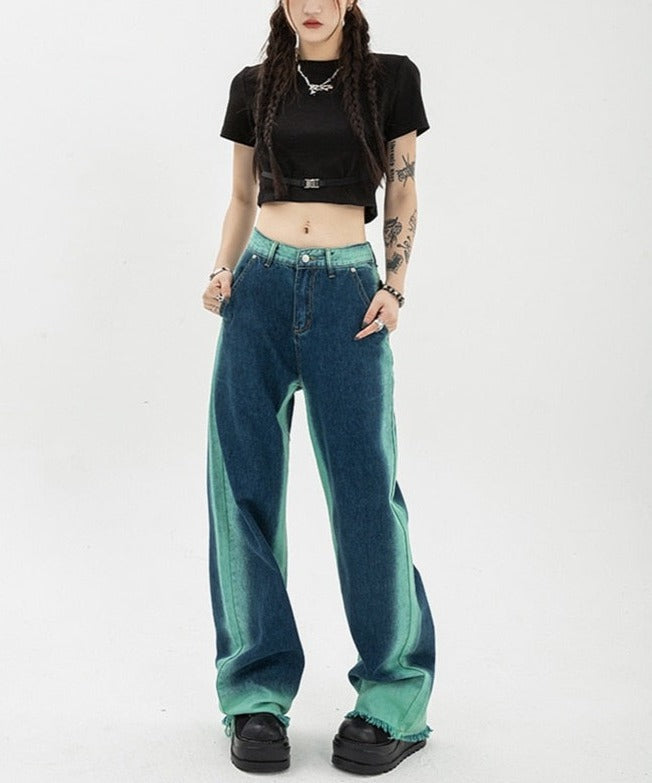 Gradient denim wide - KAEDE GARDENS