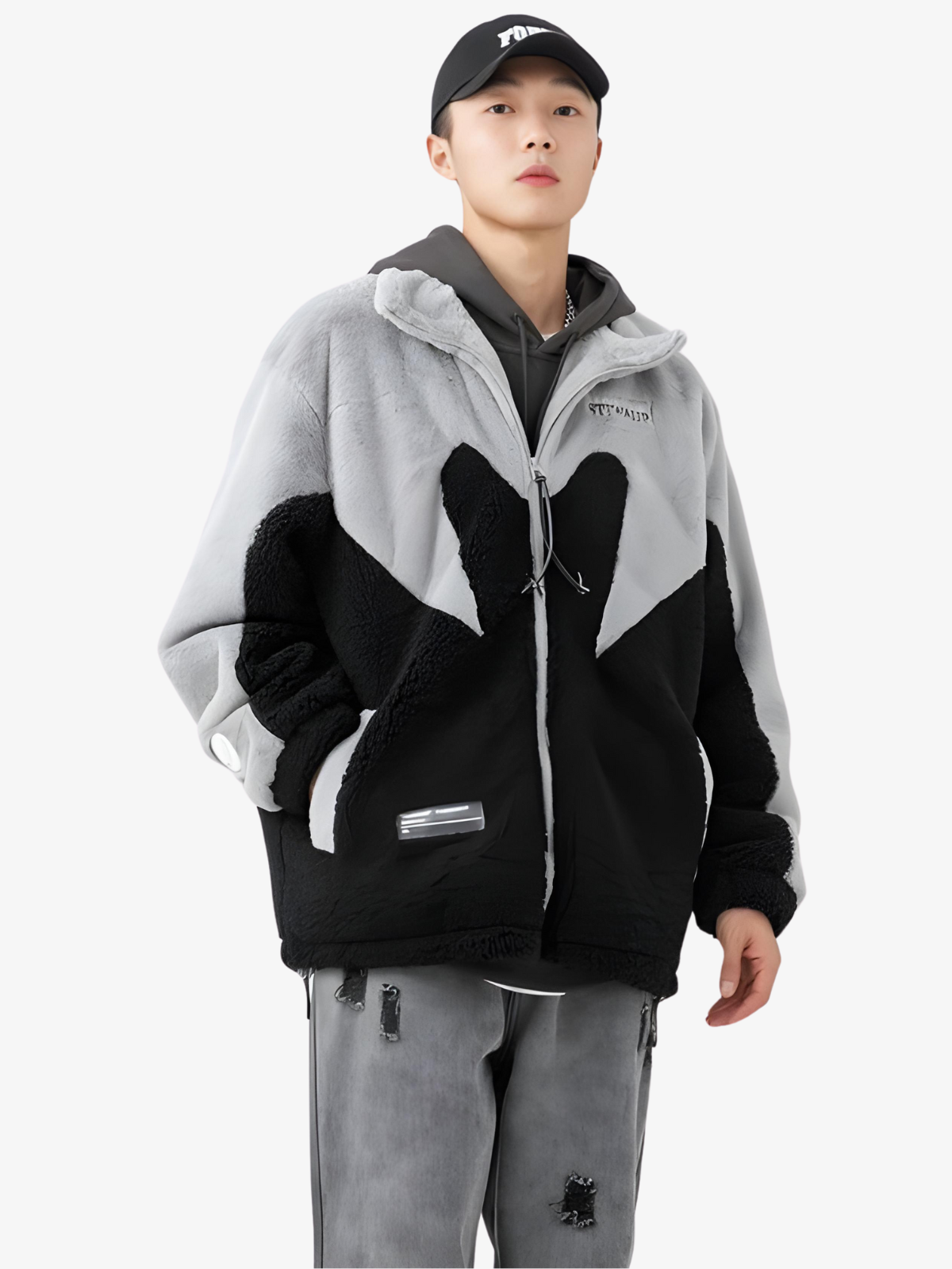 KG Cotton Patterned Fleece Jacket - KAEDE GARDENS