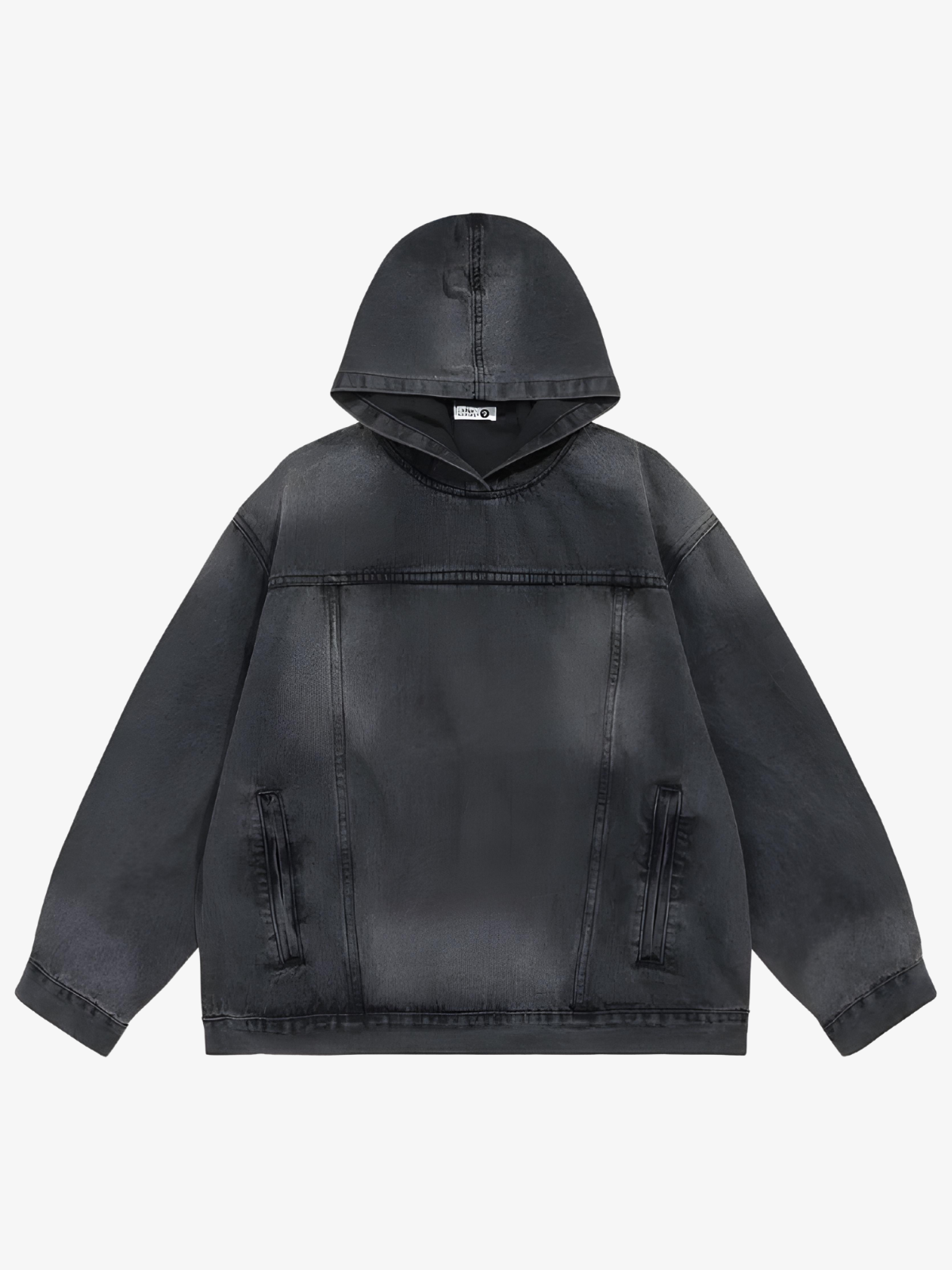 KG Acid Wash Patterned Hoodie - KAEDE GARDENS