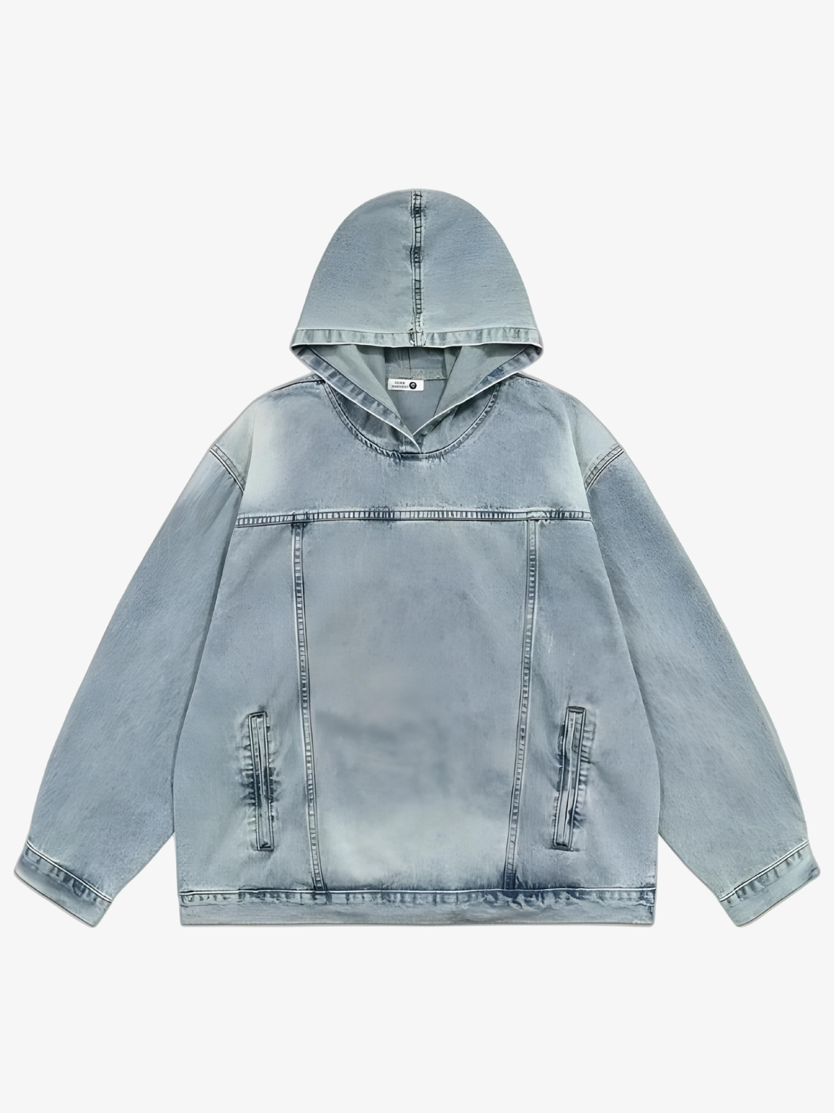 KG Acid Wash Patterned Hoodie - KAEDE GARDENS