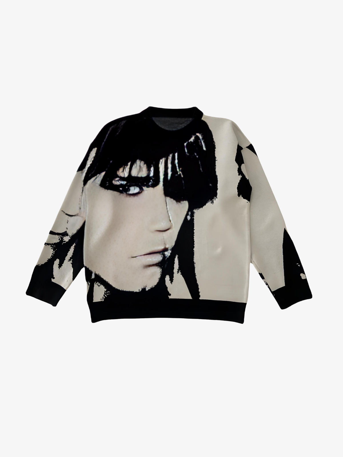 KG Vintage Y2K Face Sweater - KAEDE GARDENS