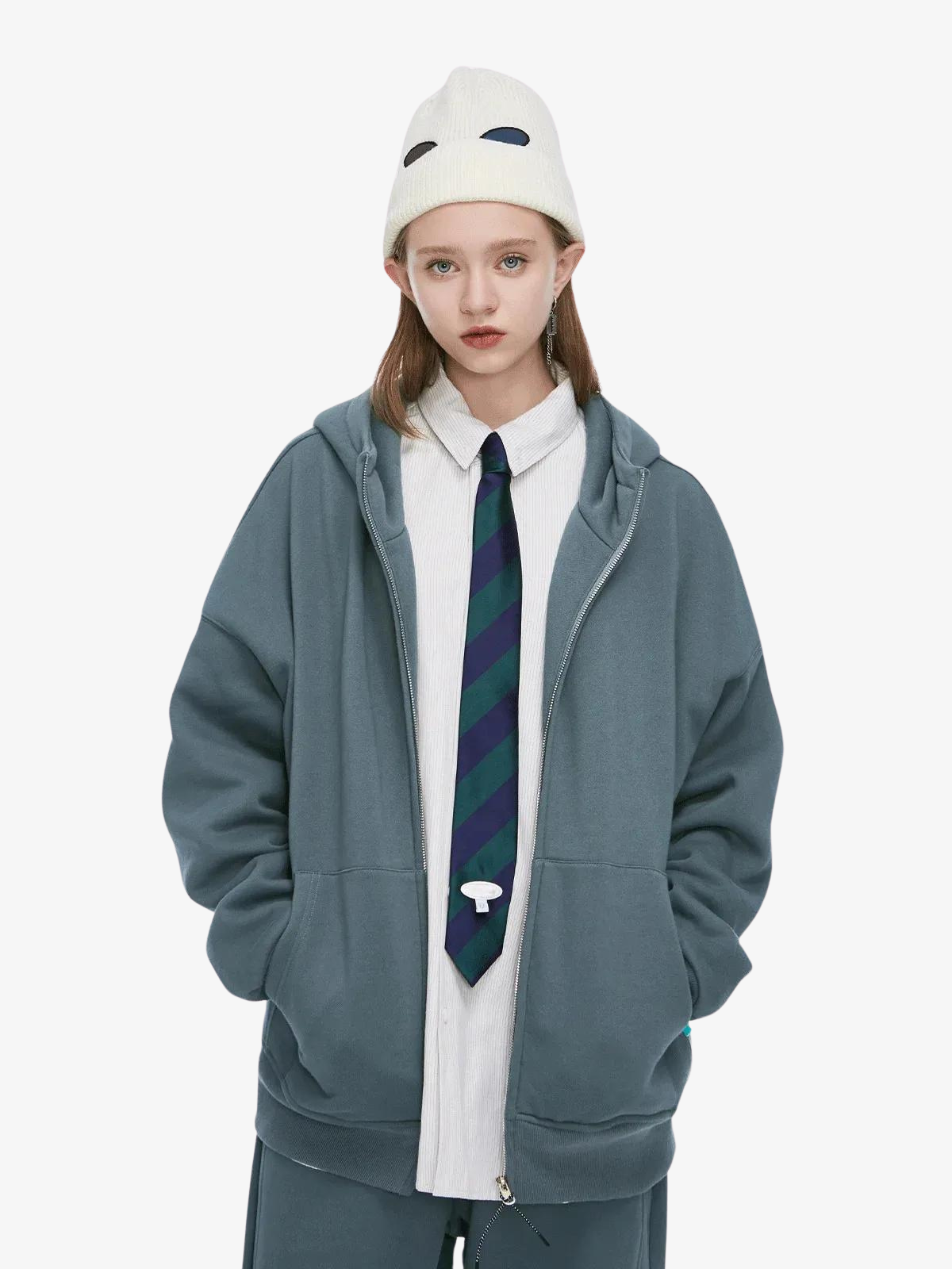 KG Heavy High Zipper Hoodie - KAEDE GARDENS