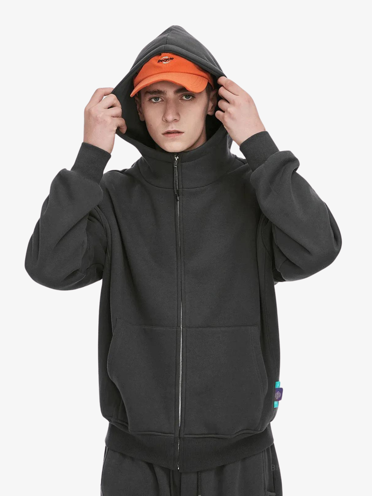 KG Heavy High Zipper Hoodie - KAEDE GARDENS