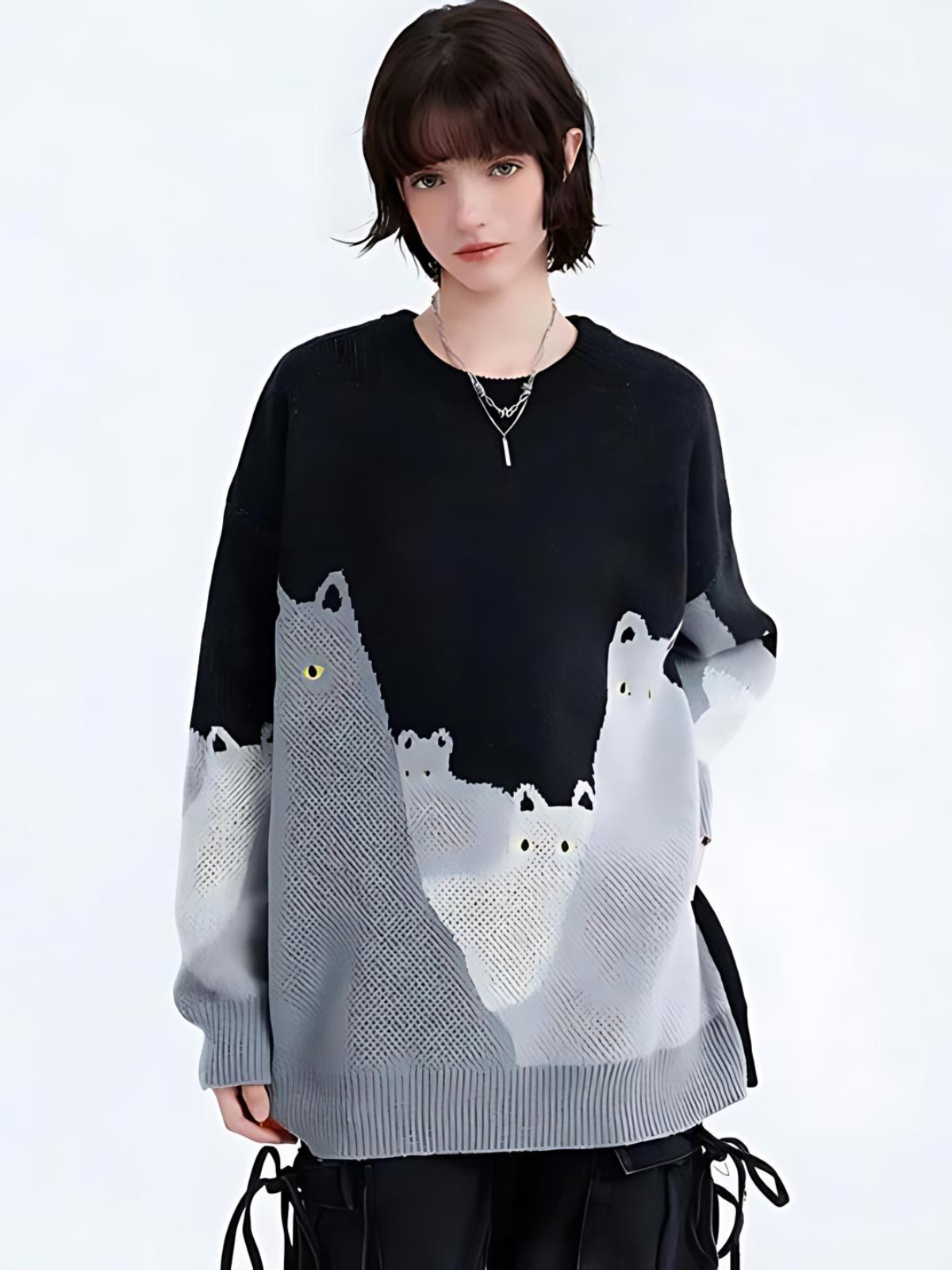 KG Happy Cat Sweater - KAEDE GARDENS