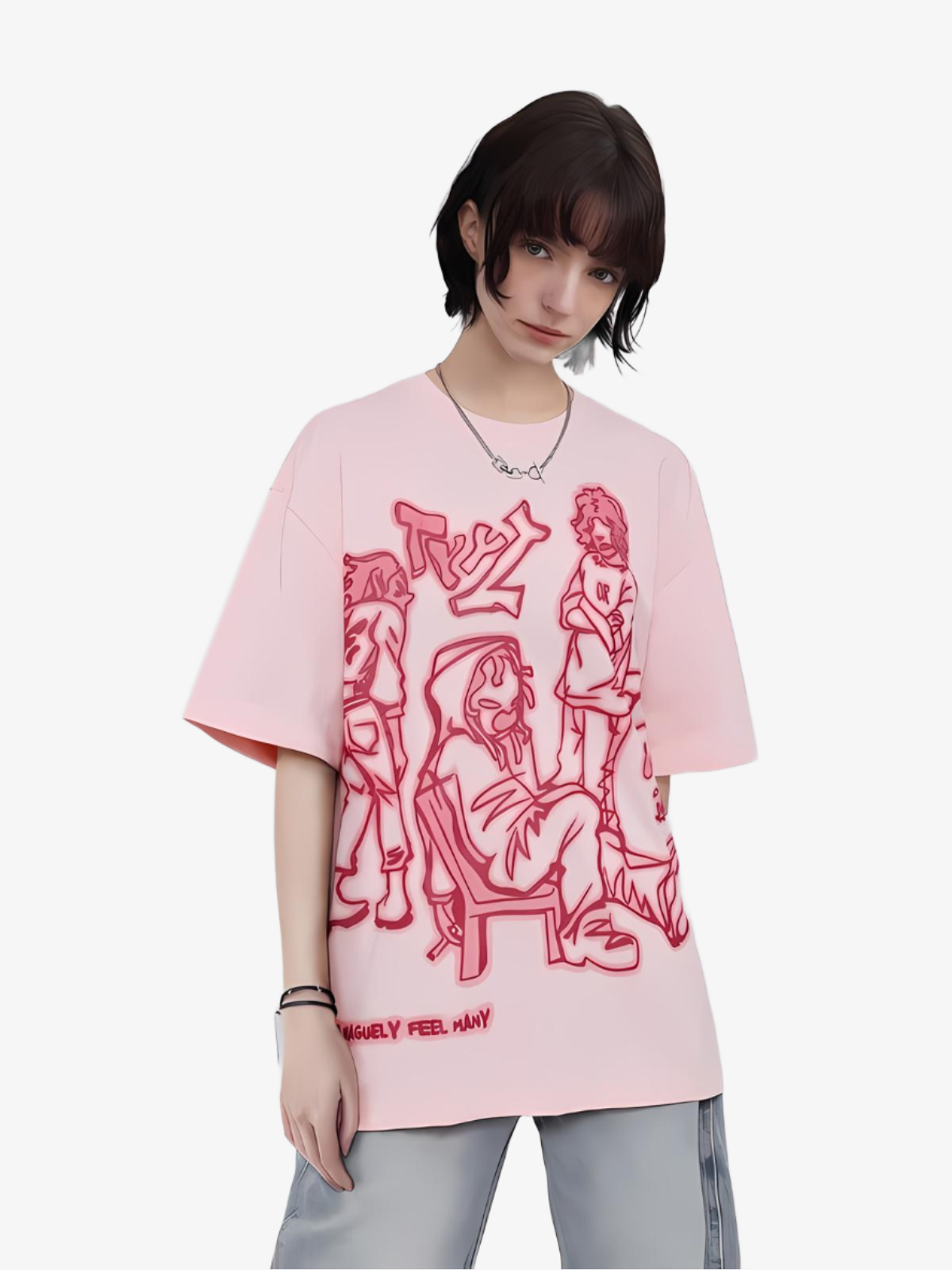 KG Cartoon Graphic T-Shirt - KAEDE GARDENS