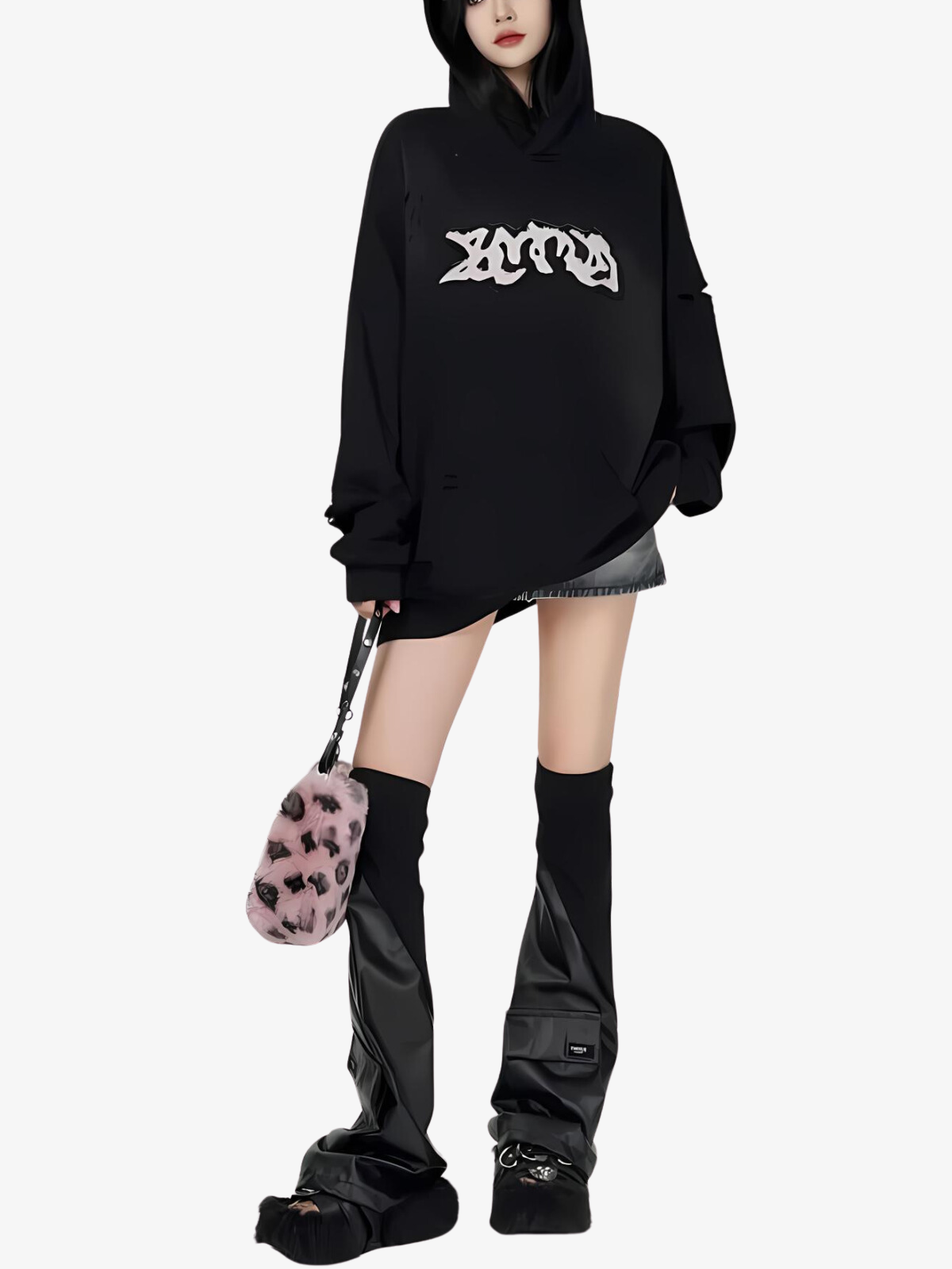 KG Acid Wash Graffiti Hoodie - KAEDE GARDENS