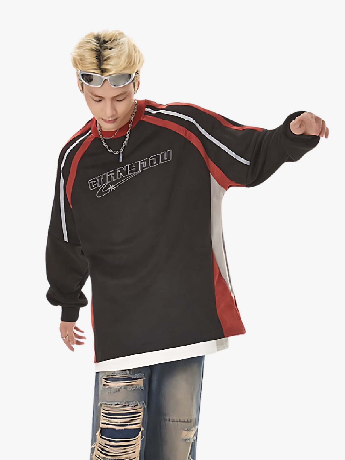 KG Stitching Contrast Sweater - KAEDE GARDENS