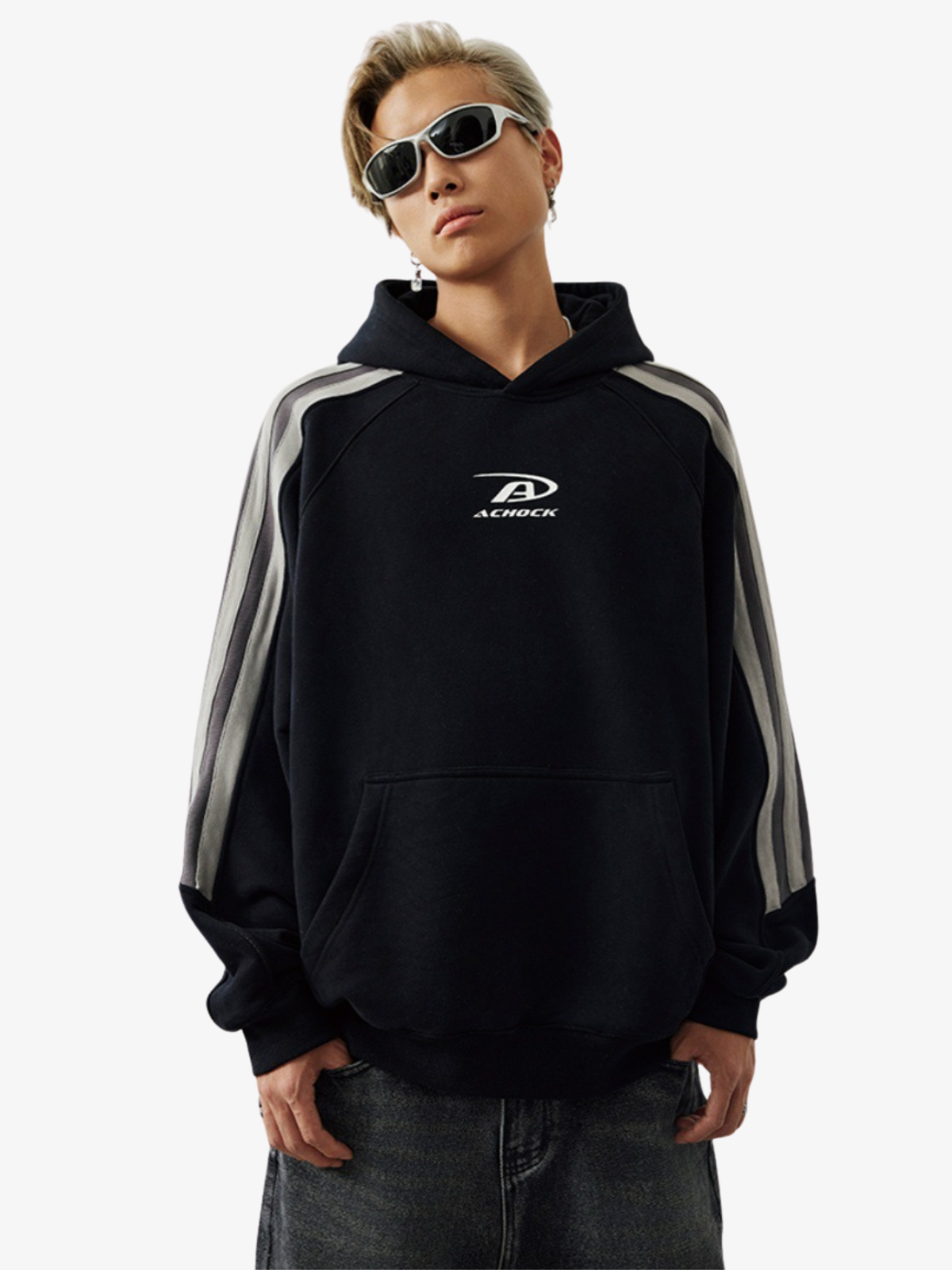 KG Tri-Stripe Stitched Hoodie - KAEDE GARDENS