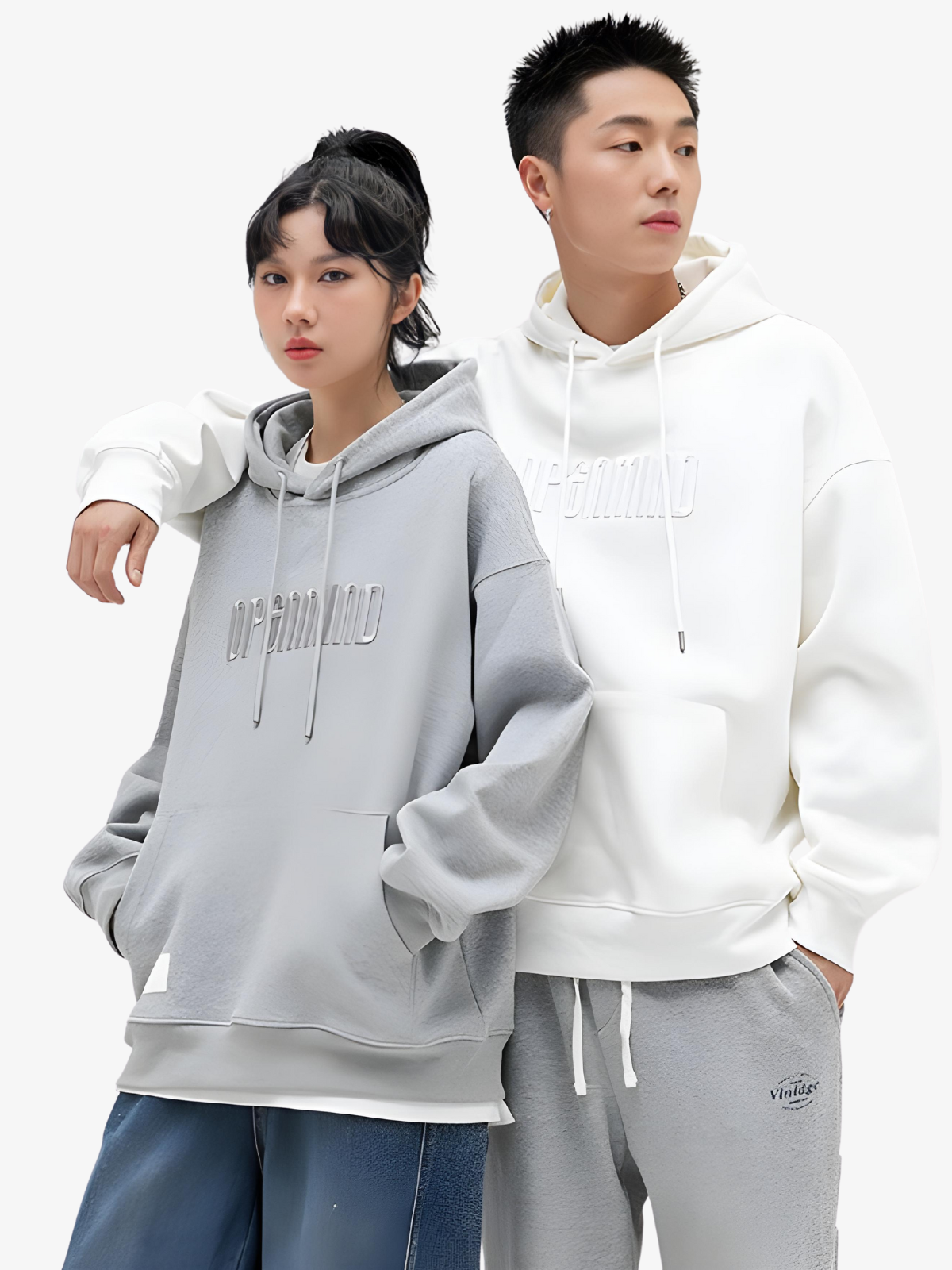KG Embroidered Solid Color Hoodie - KAEDE GARDENS
