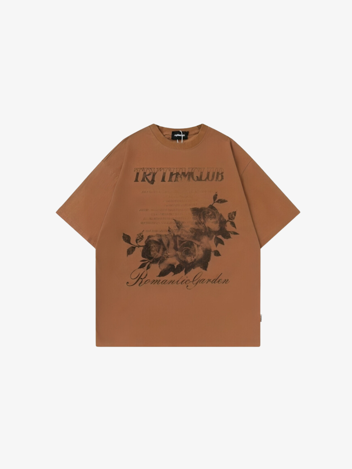 KG Distressed Rose Print T-Shirt - KAEDE GARDENS