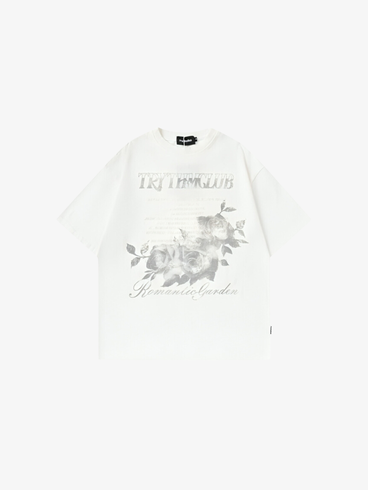 KG Distressed Rose Print T-Shirt - KAEDE GARDENS