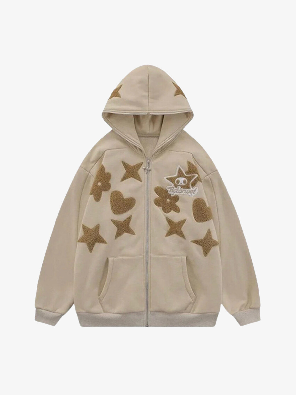 KG Heart Embroidered Zip Up Hoodie