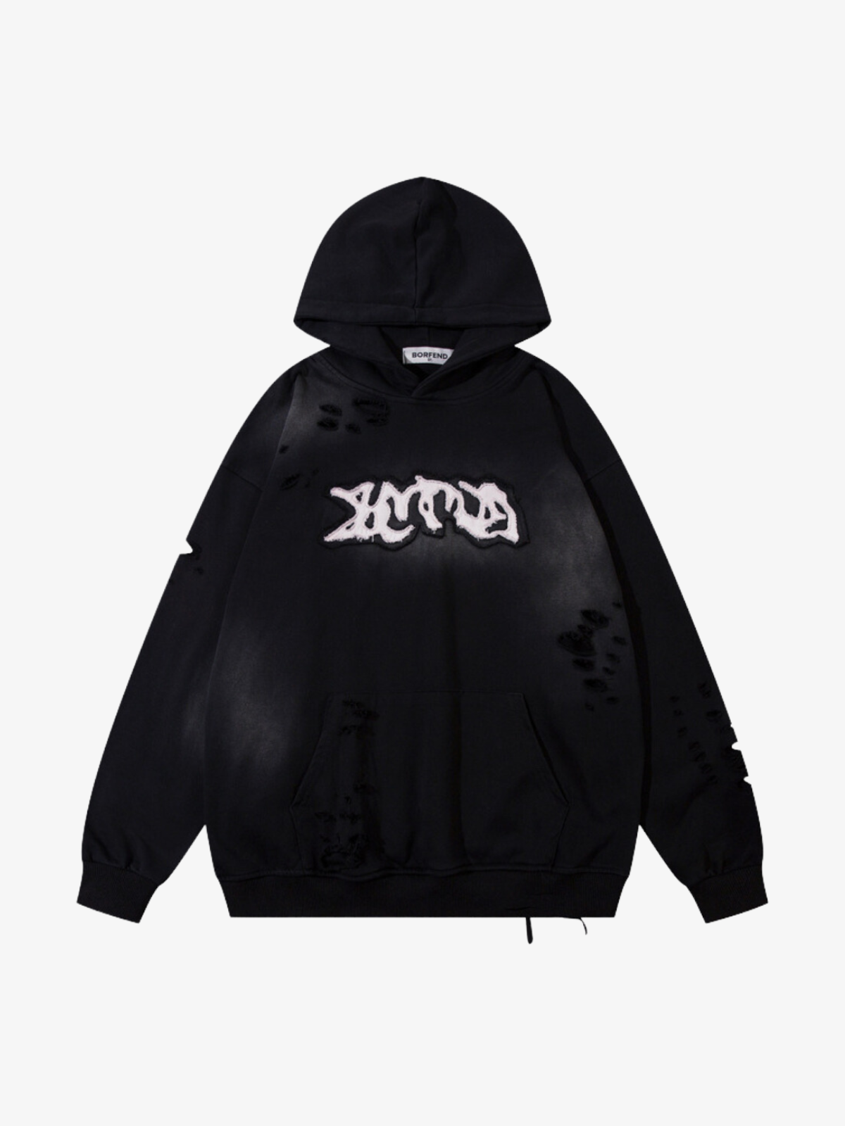 KG Acid Wash Graffiti Hoodie - KAEDE GARDENS