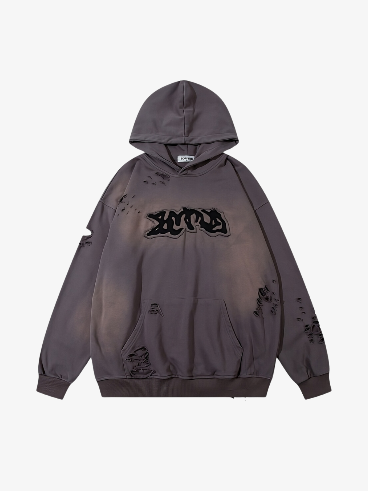 KG Acid Wash Graffiti Hoodie - KAEDE GARDENS