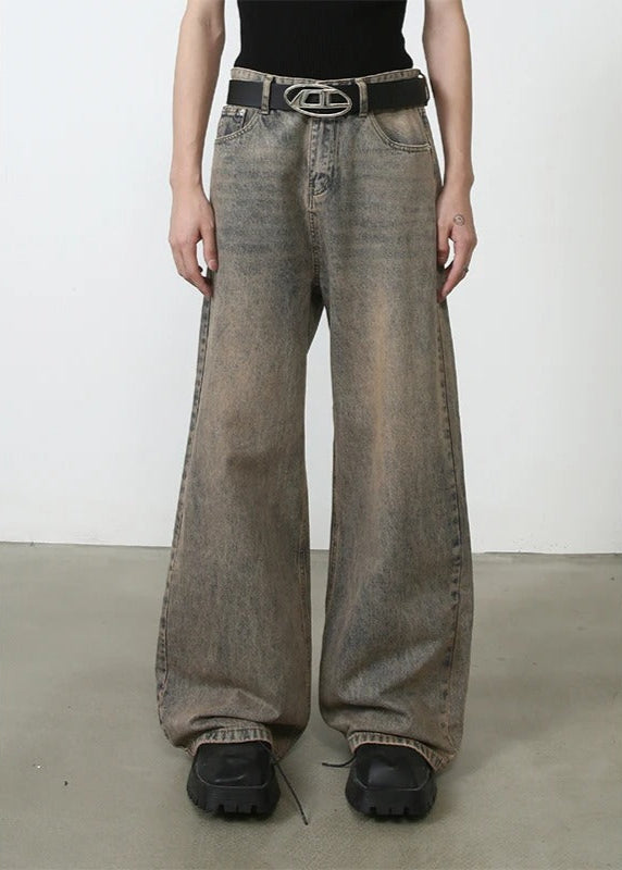 KG Desert Wash Wide Jeans - KAEDE GARDENS