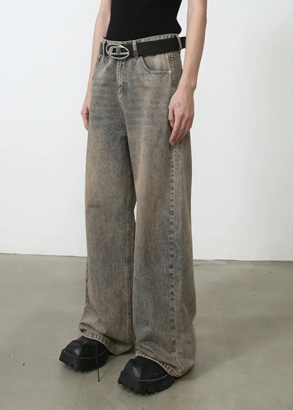KG Desert Wash Wide Jeans - KAEDE GARDENS