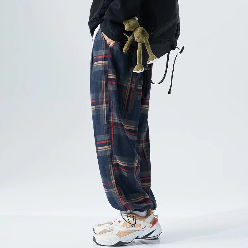 Wide plaid joggers - KAEDE GARDENS