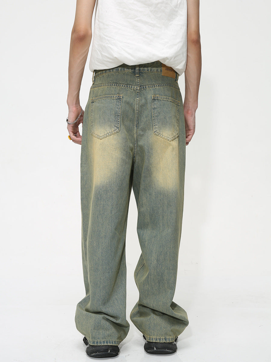 KG Brown Washed Loose Jeans