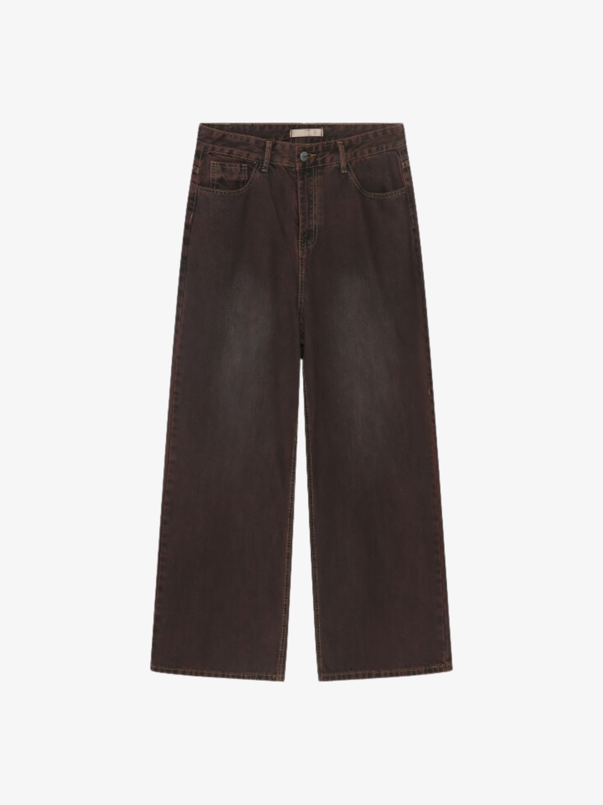 KG Brown Washed Loose Jeans