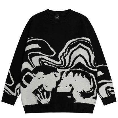 KG Skull Graphic Sweater - KAEDE GARDENS