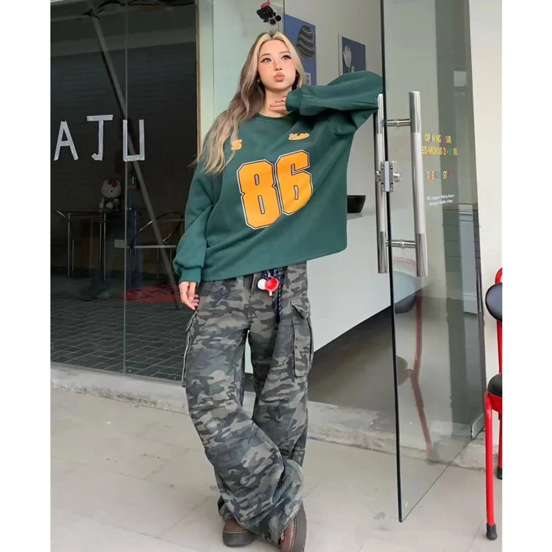 Camouflage Jeans Women - Wide Leg