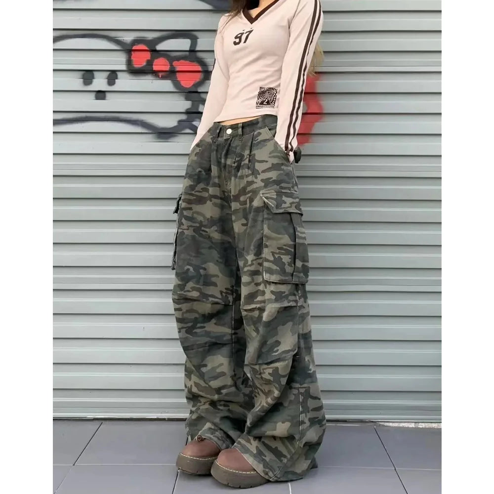 Camouflage Jeans Women - Wide Leg