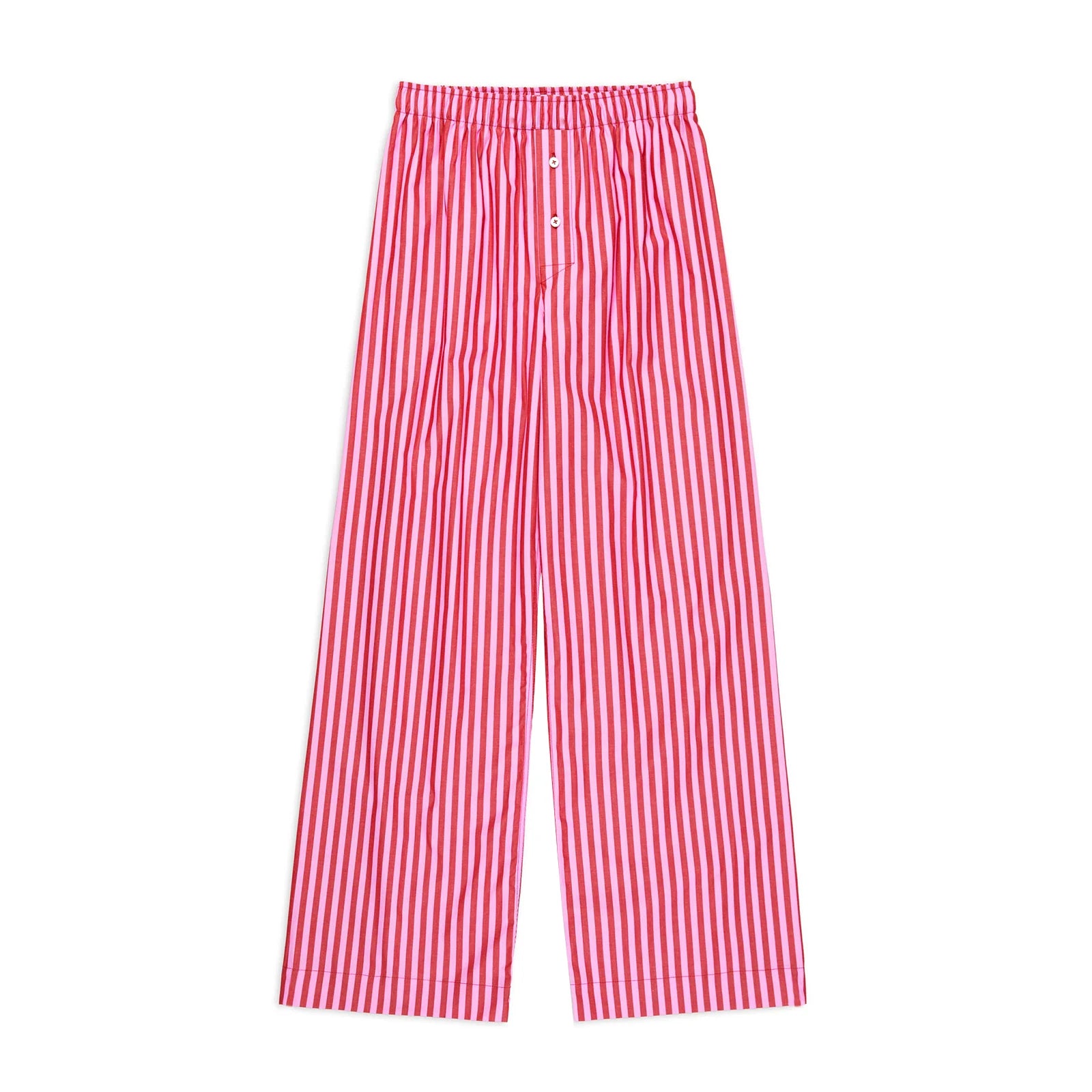 Women Y2k Oversize Pants Loose Wide Leg Casual Solid Color/Stripe Print Elastic Waist Trousers for Work Office Streetwear