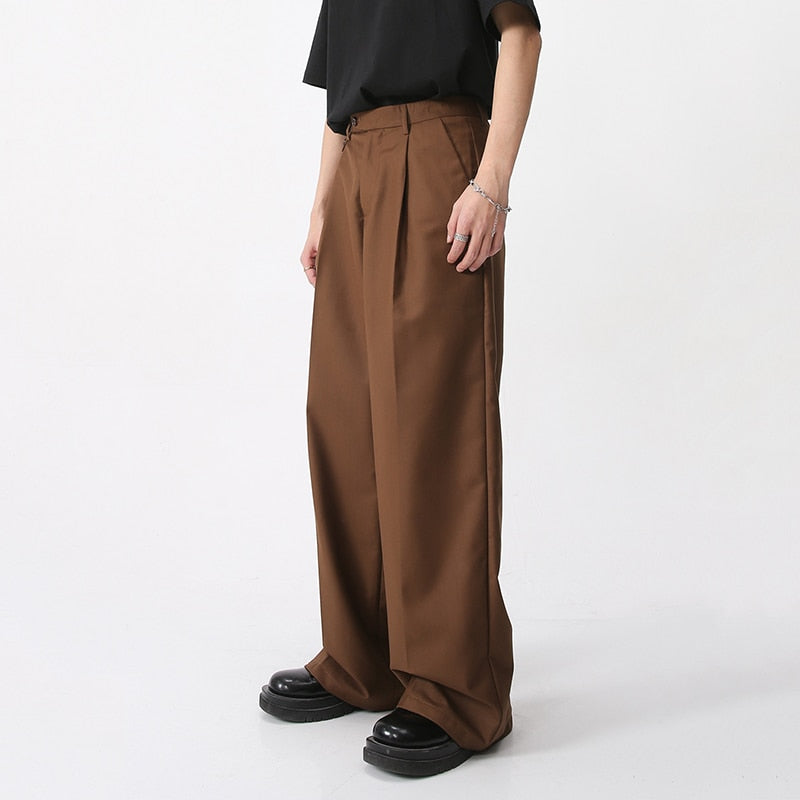 IEFB Men's Wear Spring New Casual Pants Loose Straight Korean Fashion Simple 2023 Solid Color Solid Color Male Trousers 9A6959 - KAEDE GARDENS