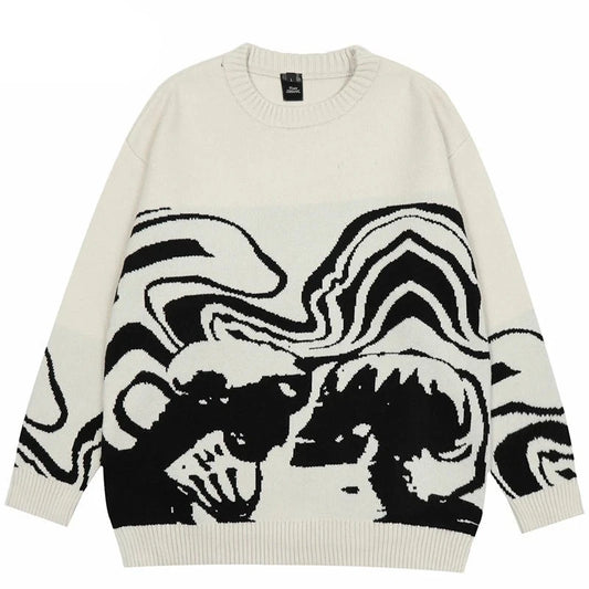 KG Skull Graphic Sweater - KAEDE GARDENS