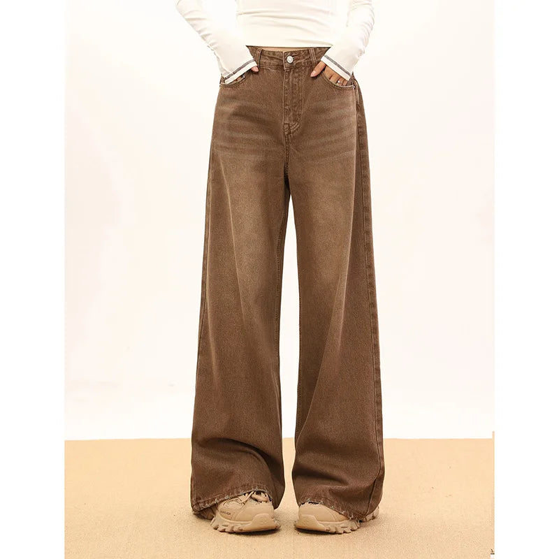 KG Studio Vintage Brown Wide Denim Pants