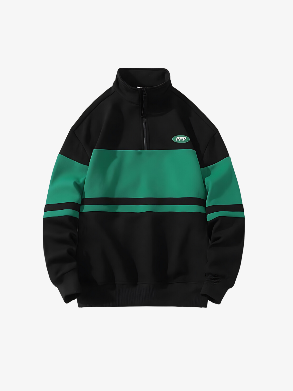 KG Green American Striped Quarterzip