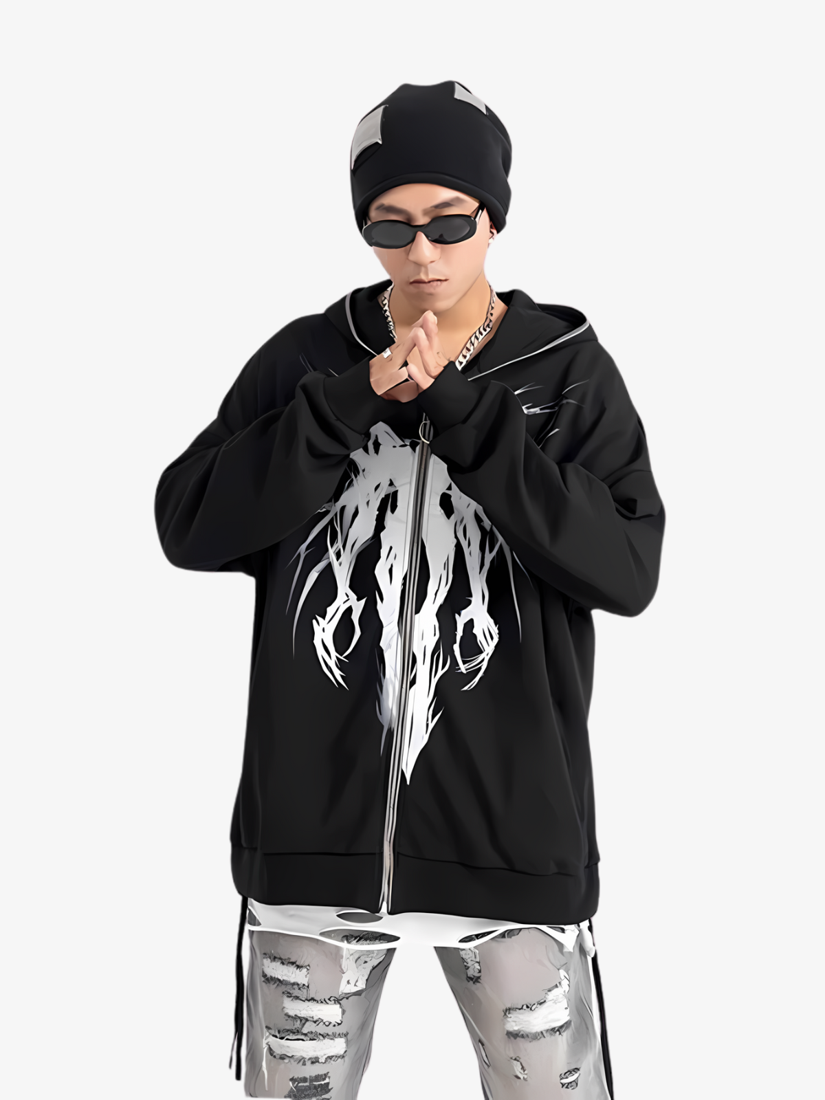 KG Skull Punk Zip Up Hoodie