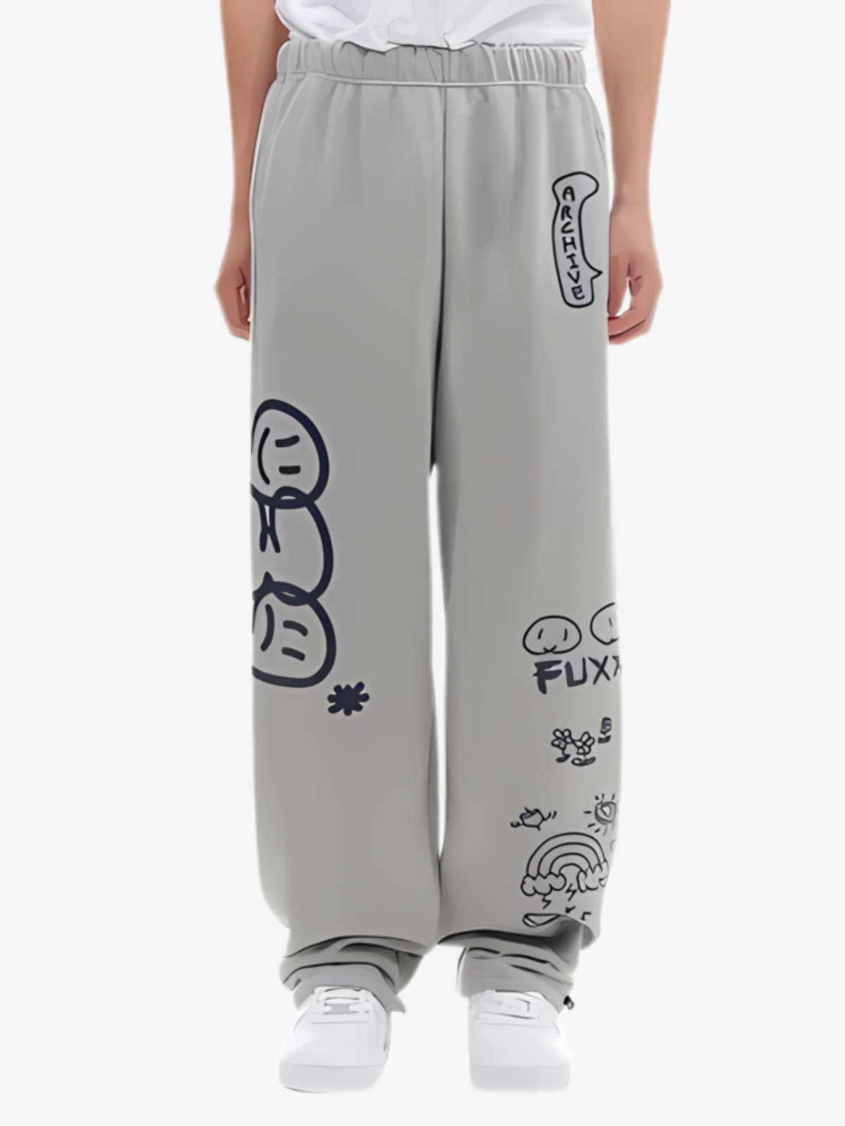 KG Cartoon Letter Sweat Pants