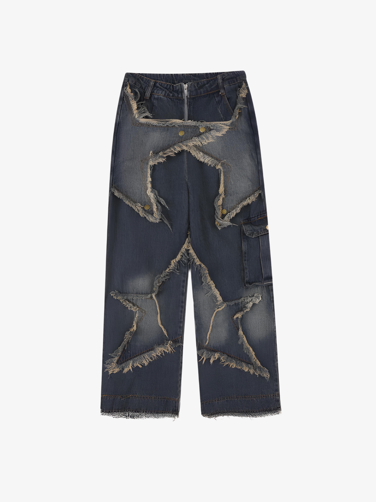 KG Puffed Distressed Star Jeans