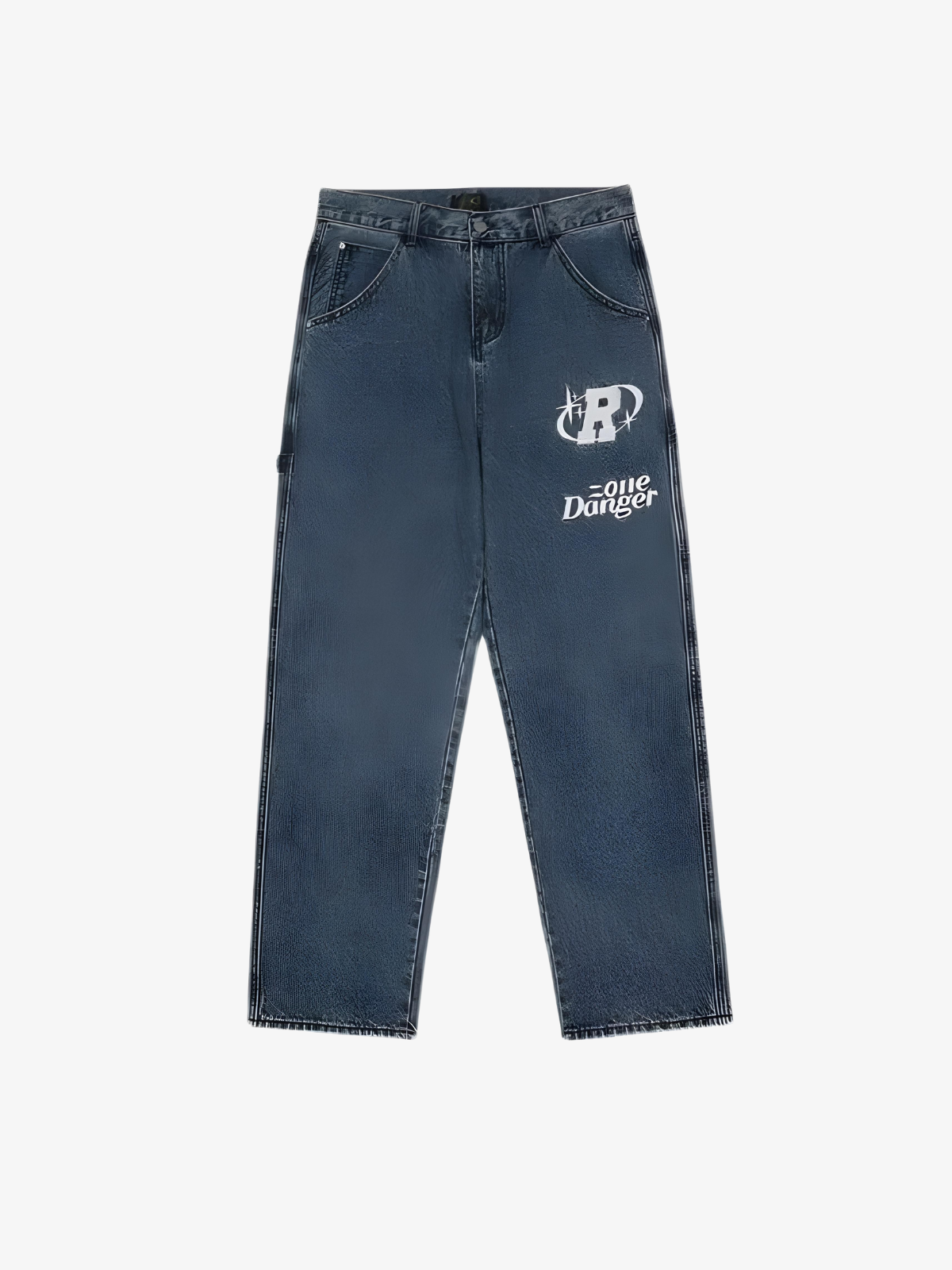 KG R Star Letter Embroidered Jeans