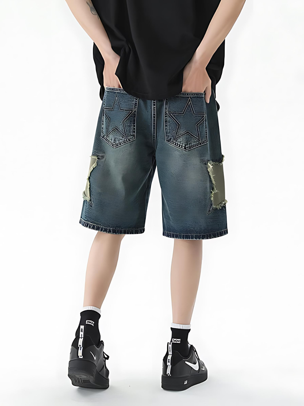 KG Star Embroidered Jean Shorts