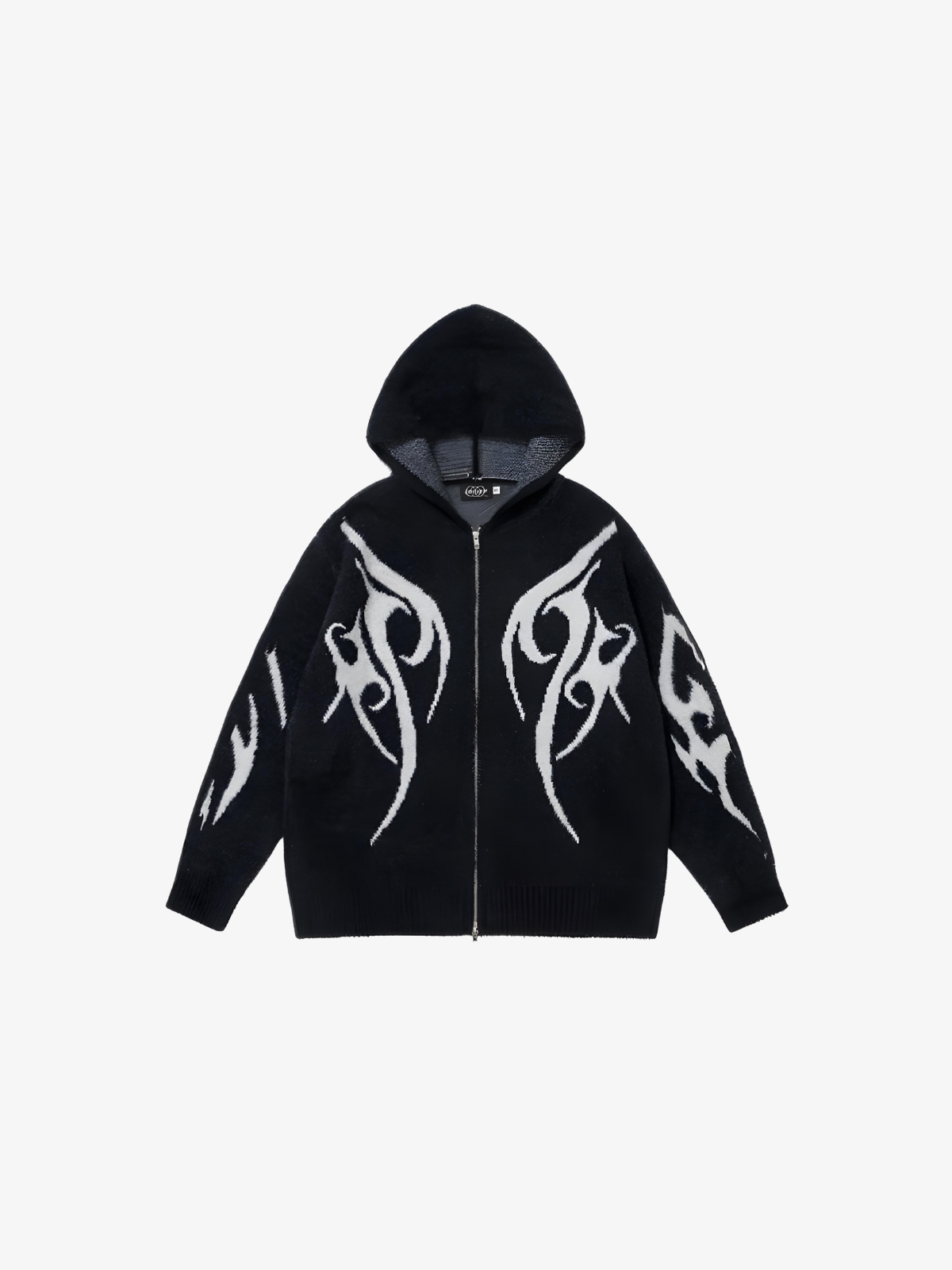 KG Patterned Zip Up Cardigan Hoodie