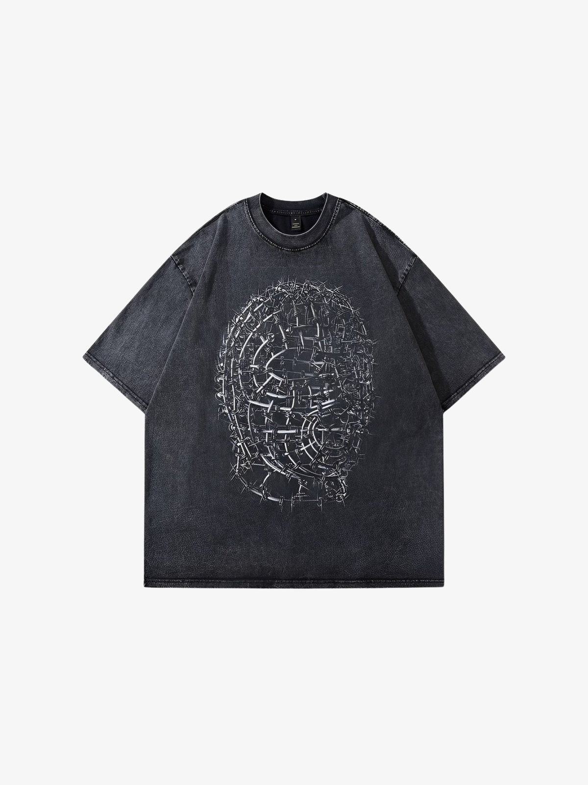 KG Abstract Face Acid Wash T-Shirt