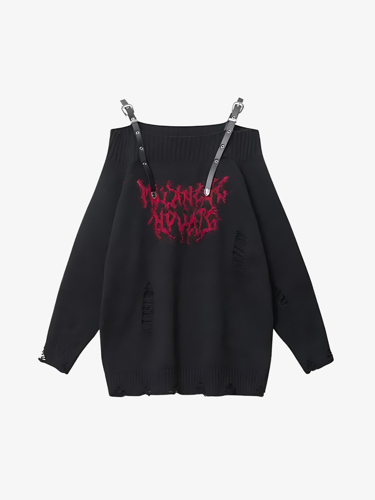 KG Ripped Off-Shoulder Sweater