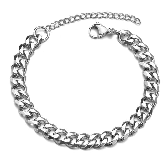 High Quality Stainless Steel Bracelets For Men Blank Color Punk Curb Cuban Link Chain Bracelets On the Hand Jewelry Gifts trend - KAEDE GARDENS